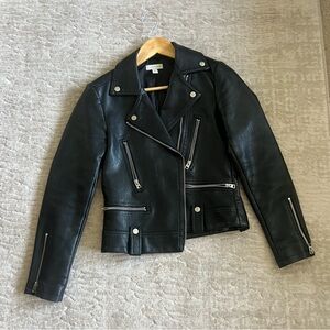 black topshop moto jacket size 4